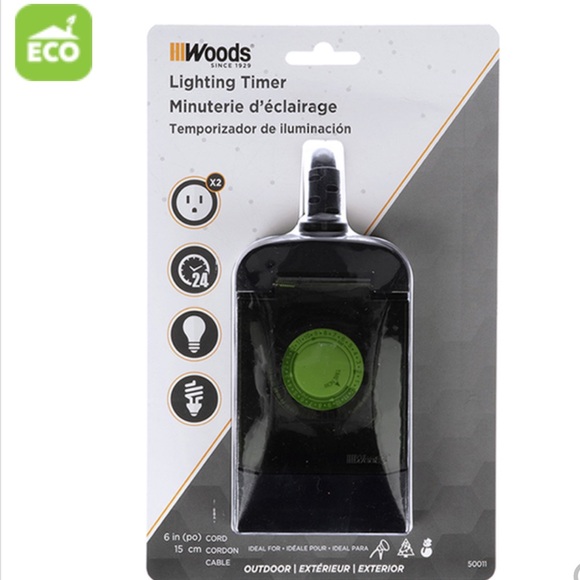 WOODS 24-Hour Outdoor Timer, Lighting Holiday Decor Christmas Lights Wall Plug - Picture 11 of 13